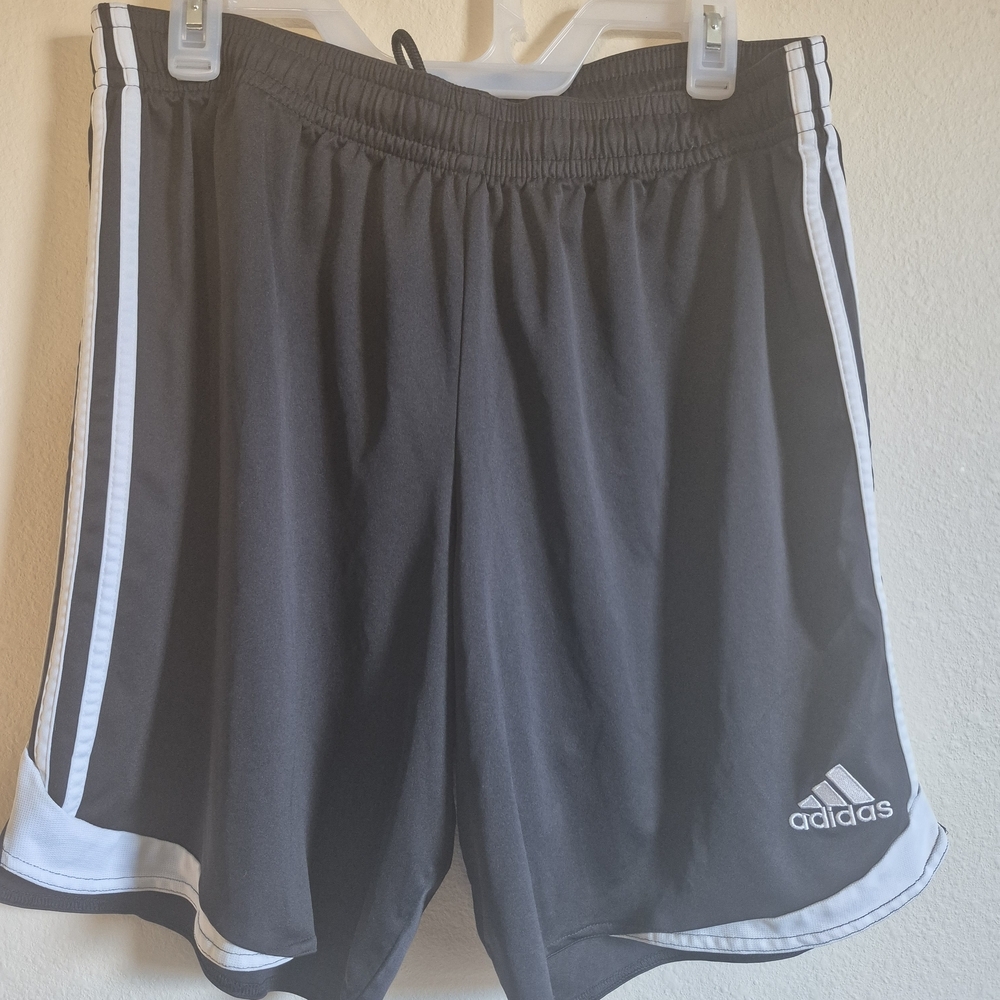 adidas Men’s Black Athletic Shorts with White Trim